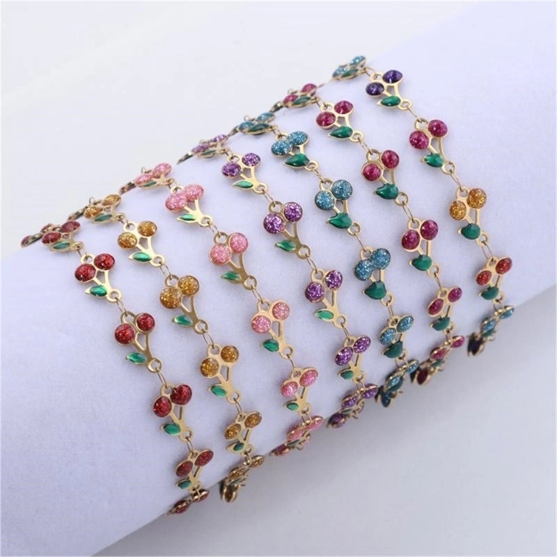 Minimalist Fruit 304 Stainless Steel Bracelets In Bulk