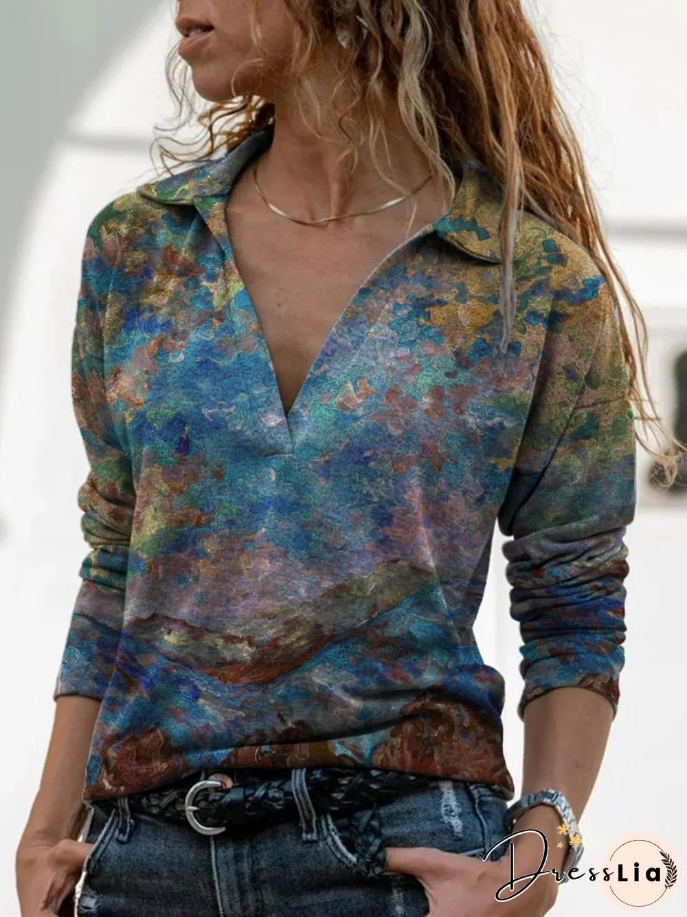 Women Casual Multicolor Long Sleeve Shirts