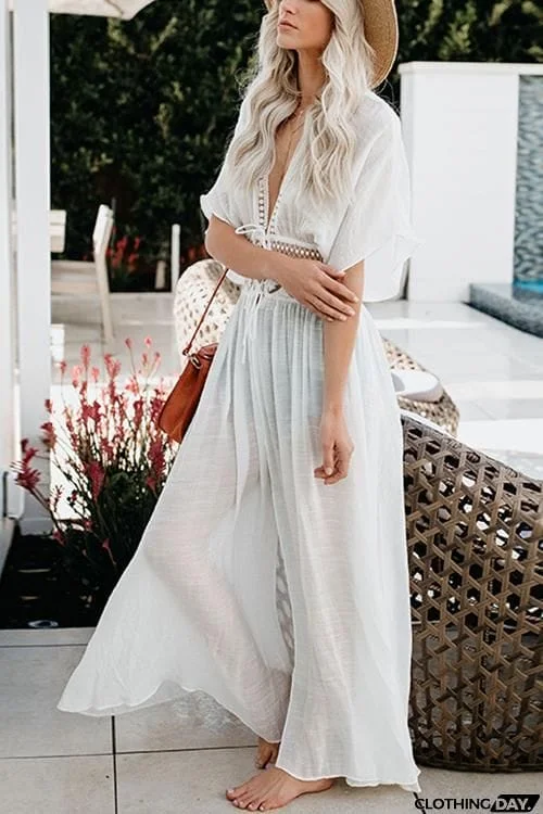 Half Sleeve Lace Up Cardigan