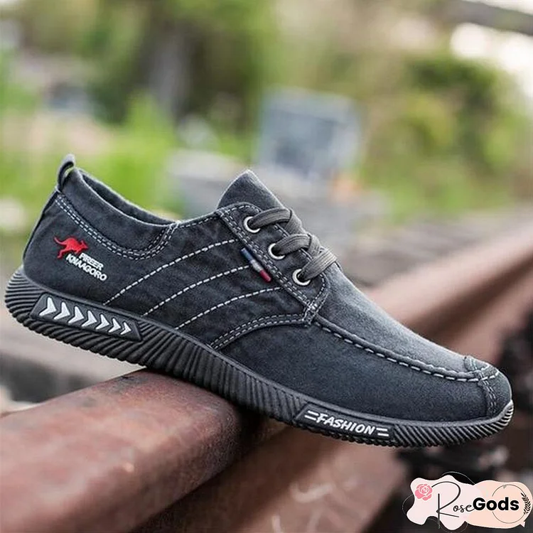 Men New Canvas Shoes Deodorant Breathable Men's Shoes Tide Shoes Non-Slip Male Students Tie Casual Stripes Men Shoes