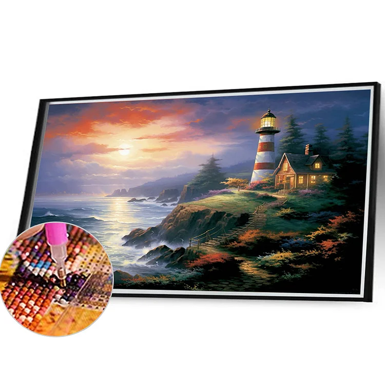 DCIDBEI Diamond Painting Seaside 4 Pack 12x16 in/ 30x40 cm Diamond Painting  Beach Sea Diamante Seaside Art Kits Diamond Painting Landscape Bead Art