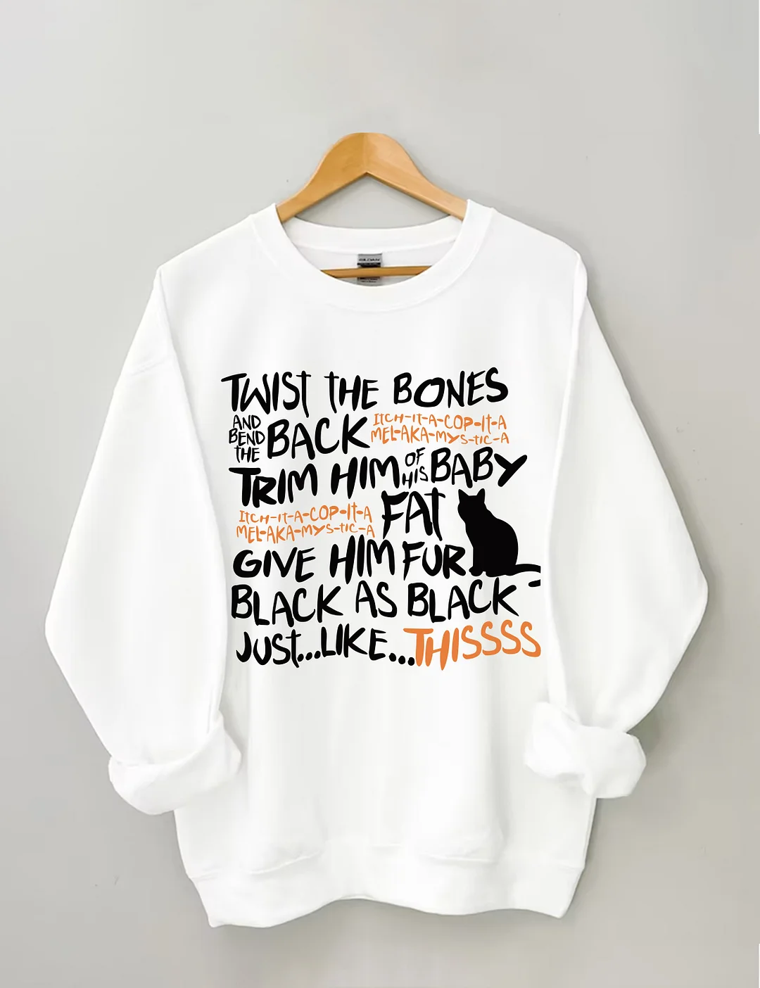 Twist The Bones Halloween Cat Sweatshirt