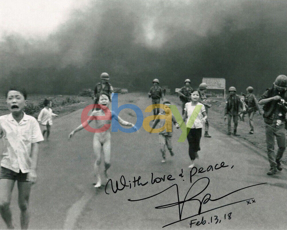 Kim Phuc Authentic Autographed Signed Vietnam War Napalm Girl 8x10 Photo Poster painting reprint