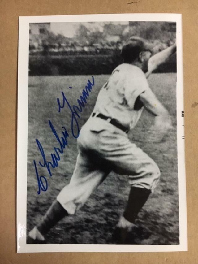 Charlie Grim Cubs Signed Vintage Kodak 3 1/2 x 5 Photo Poster painting Wrigley JSA Precert**