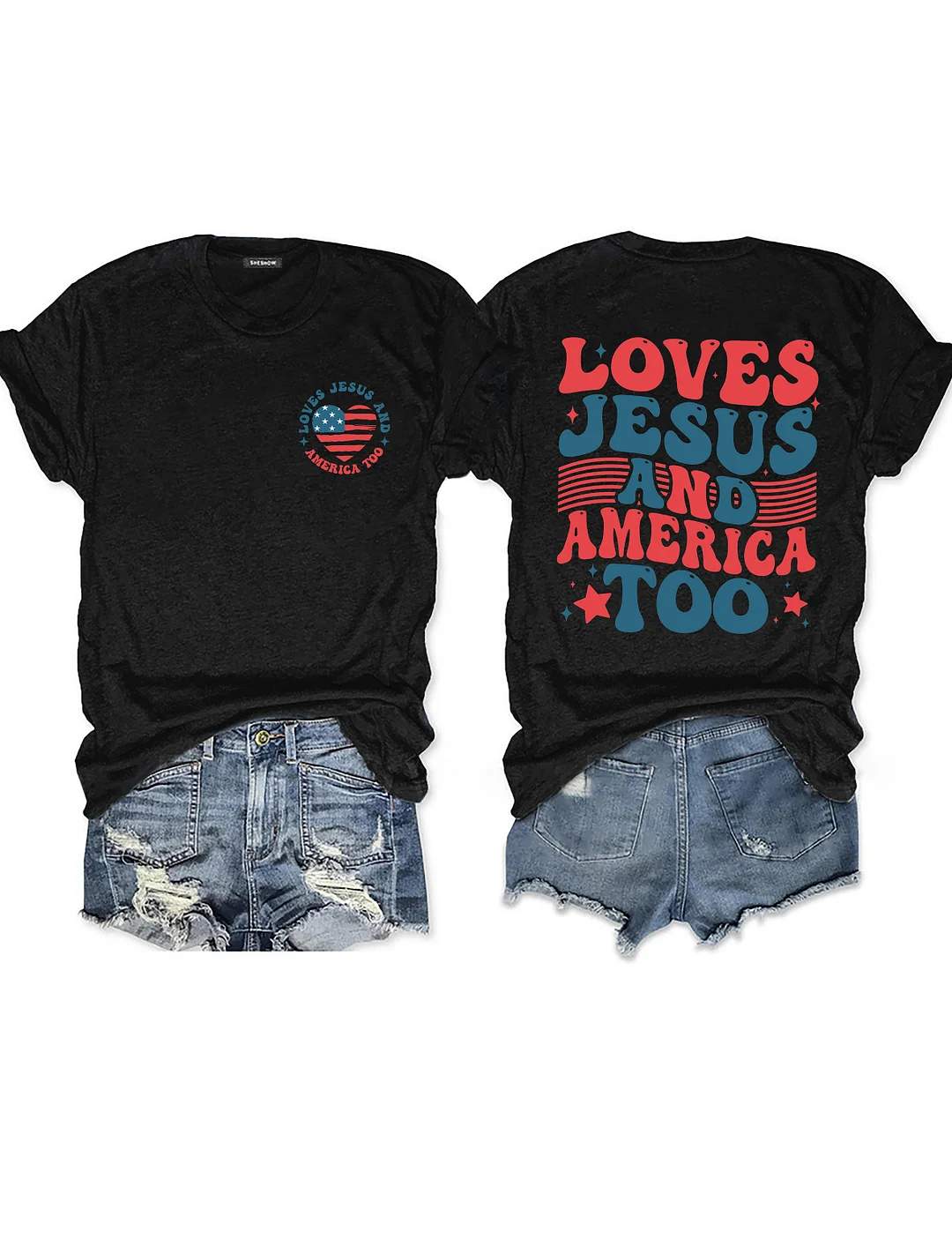 Loves Jesus And America Too T-shirt
