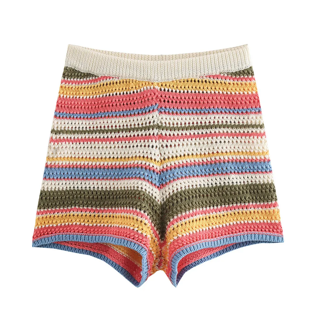 Nigikala Nigikala 2025 New Crochet POLO Shirt Knitted Knitted Blouse Shorts Set B62049