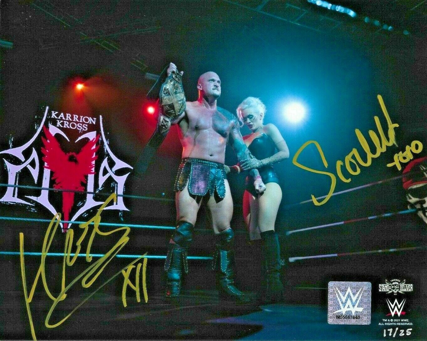 WWE KROSS AND SCARLETT HAND SIGNED AUTOGRAPHED OFFICIAL LICENSED 8X10 Photo Poster painting LTD