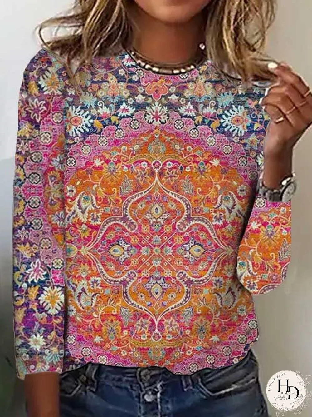 Loose Ethnic Casual T-Shirt