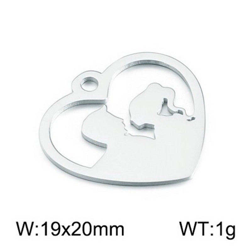 1 Piece Stainless Steel 18K Gold Plated Human Heart Shape