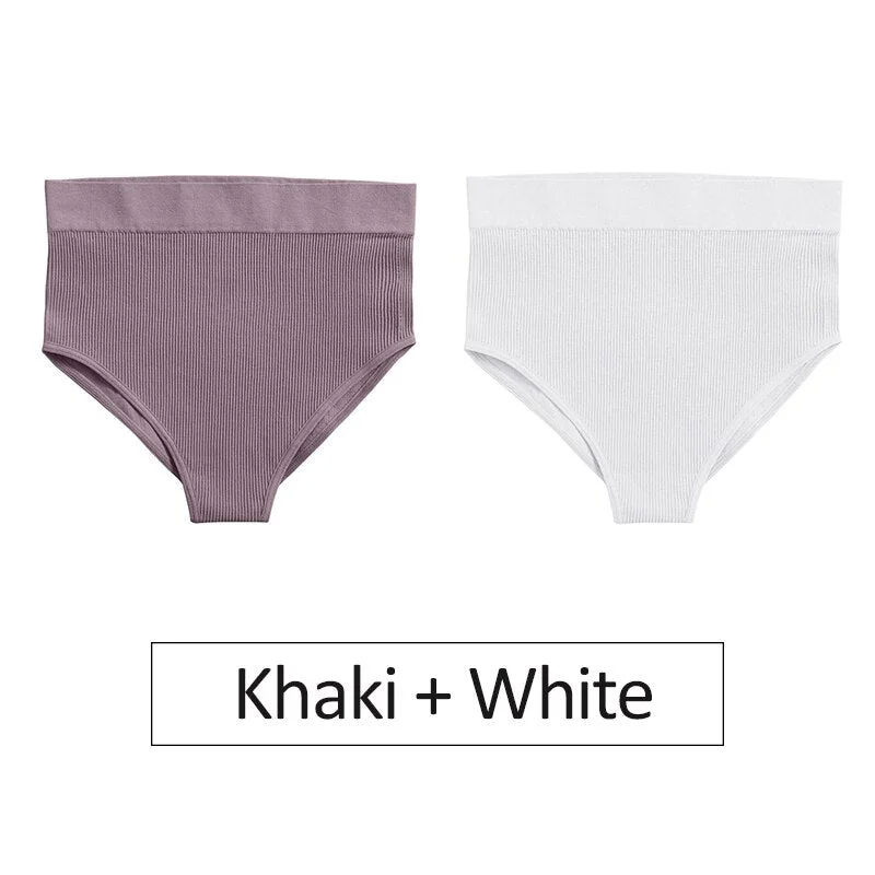 2PCS/Set Women's Panties High Waist Seamless Underwear Female Underpants Woman Sexy Briefs Ladies Panties Intimates Lingerie