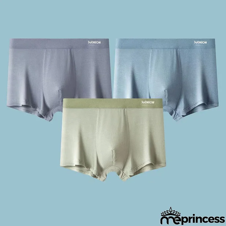 Men Basic Modal Plus Size Cotton Mid Waist Boxer Pants