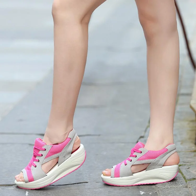 Breathable Platform Sandals with Wedge Heel | 168DEAL