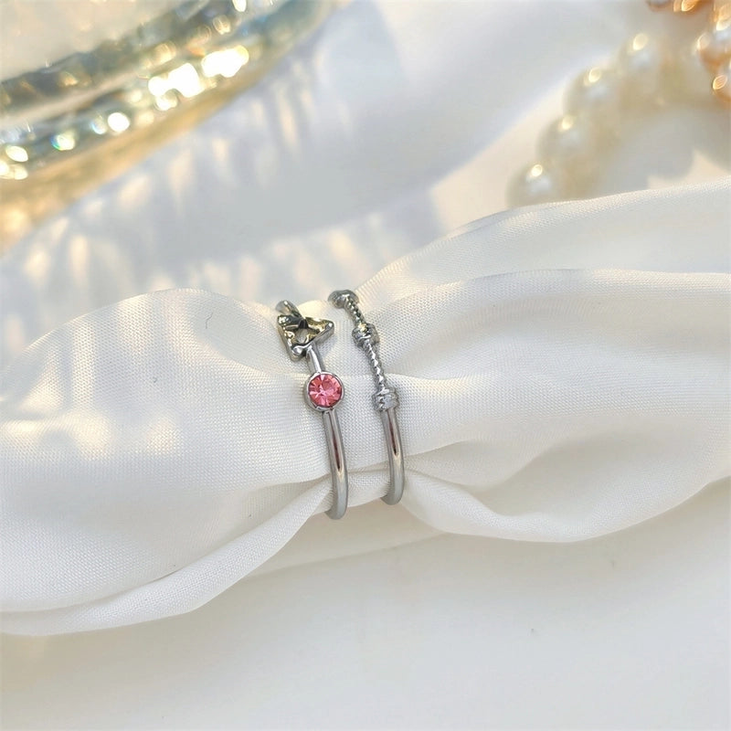 Elegant Streetwear Geometric 304 Stainless Steel Plating Open Rings