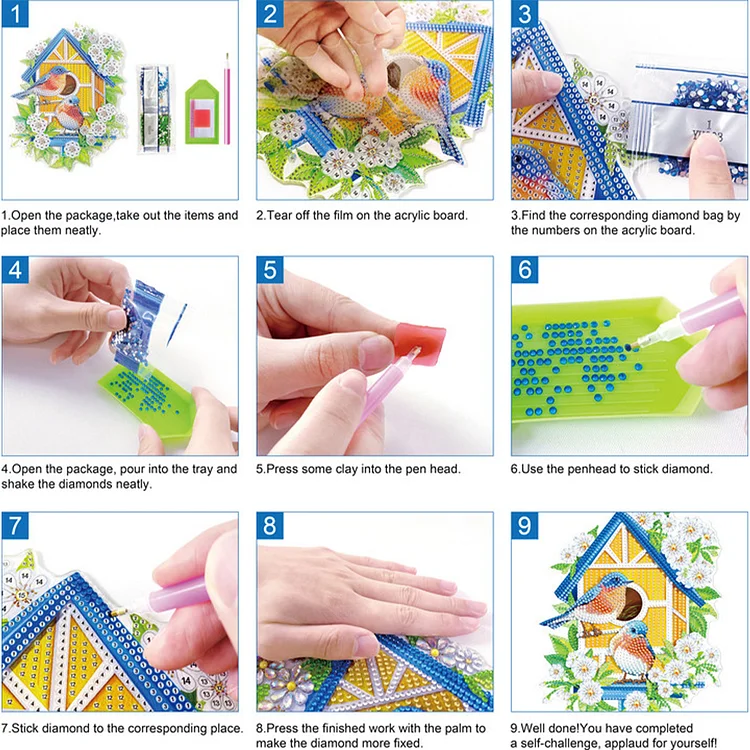 4PCS Special Shape+Round Diamond Painting Bookmark Kits Kits (Garden  Butterfly)