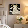DIY Pearl Painting Sheep for Home Wall Decor with Frame(30x30cm)