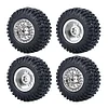 AMK 4Pcs 1.0" Rubber All Terrain 7.5mm Hex Wheels and Tires 25x54x24mm for 1/24 RC Crawler Cars Axial SCX24 90081 AXI00001 AXI00002 AXI00004 1/18 TRX4M (Blue)