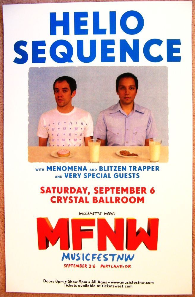 HELIO SEQUENCE 2008 MFNW Gig POSTER Portland Oregon Musicfest NW Concert