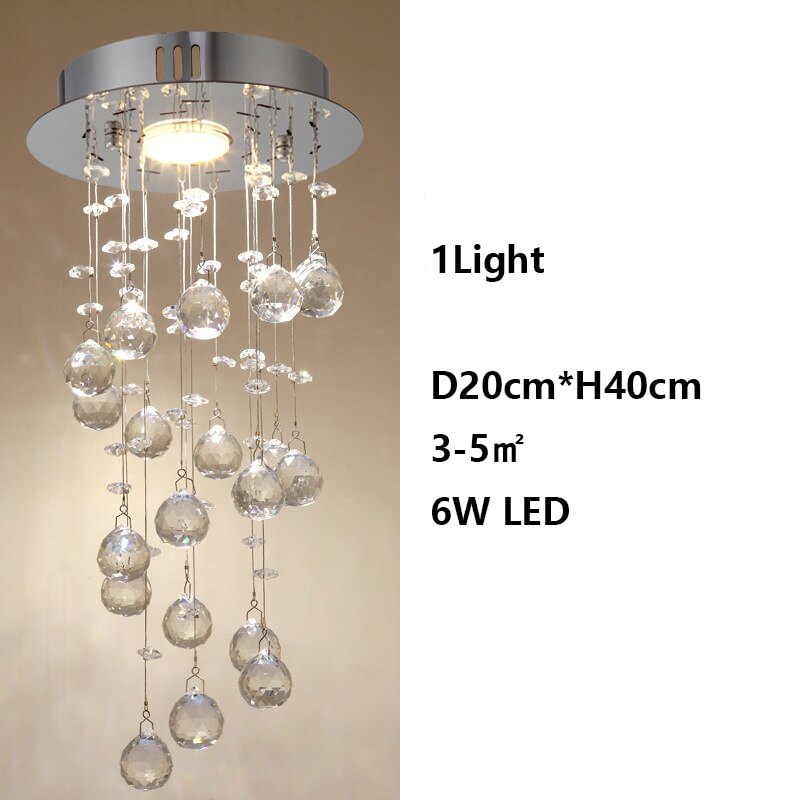 Nordic Crystal Led Chandelier Spotlight Ceiling Chandeliers Living Room Loft Home Villa Lobby Hanging Lamp Lighting Fixture