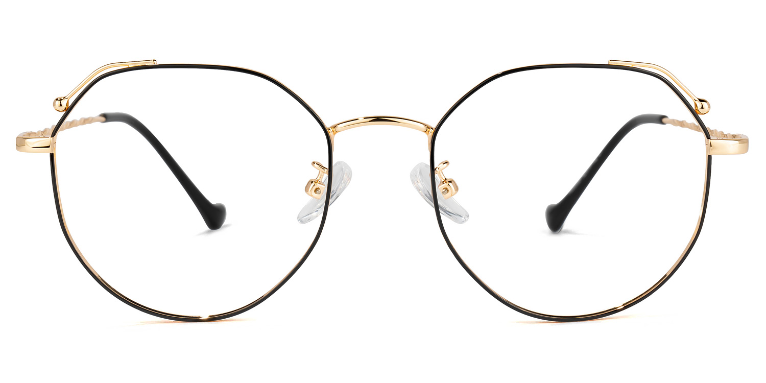 Kellee Schwarz-Gold Geometrisch Brille Schwarz-Gold
