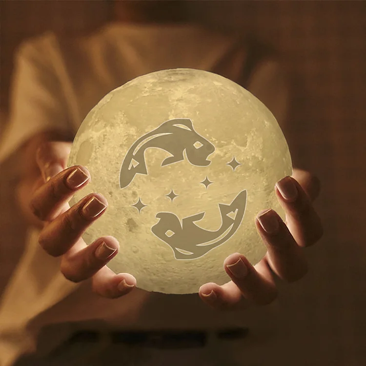 Custom 3D Printed Constellation LED Moon Lamps