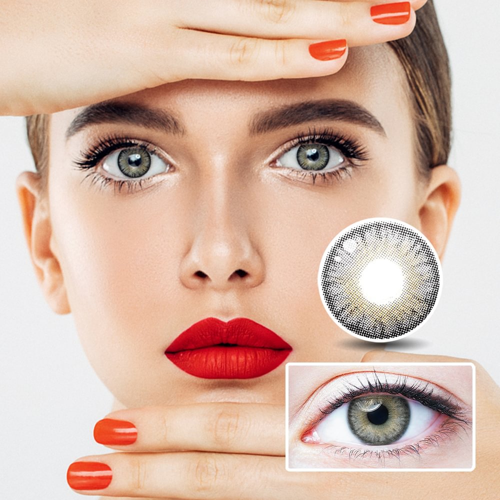 NEBULALENS Oman Grey Yearly Prescription Colored Contact Lenses NEBULALENS