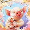 Diamond Painting-DIY Full Round Drill Cute Pig