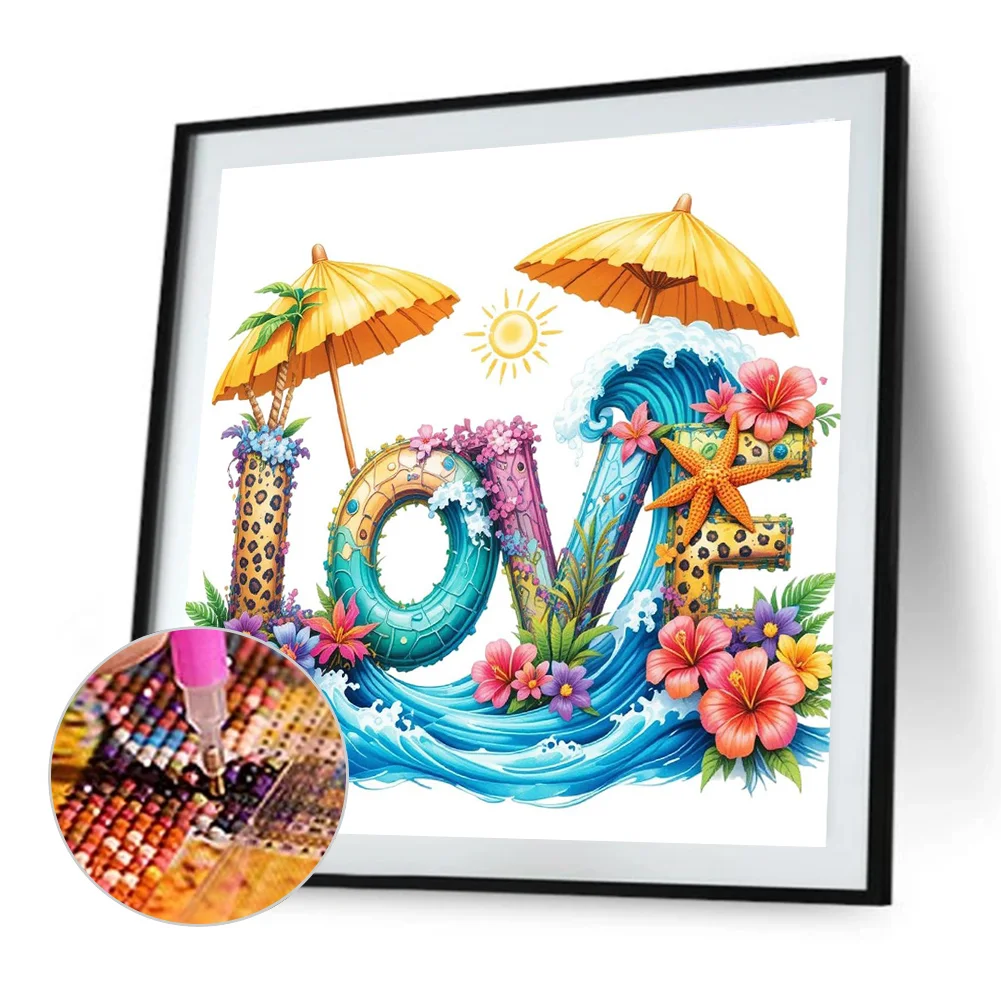 Diamond Painting - Full Round Drill - Summer Beach Love(Canvas|30*30cm)