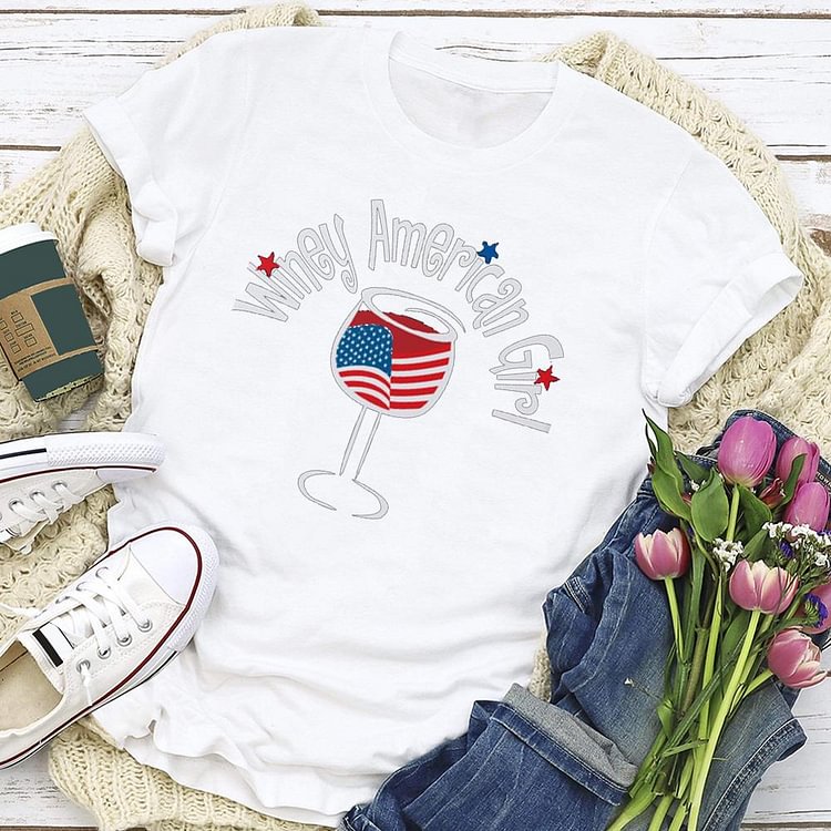 Winey American Girl   T-shirt Tee - 01917