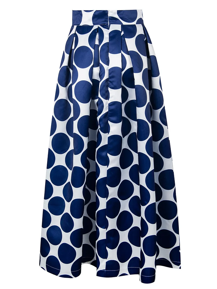 Loose A-Line High Waist Polka Dots Polka Dots Skirt