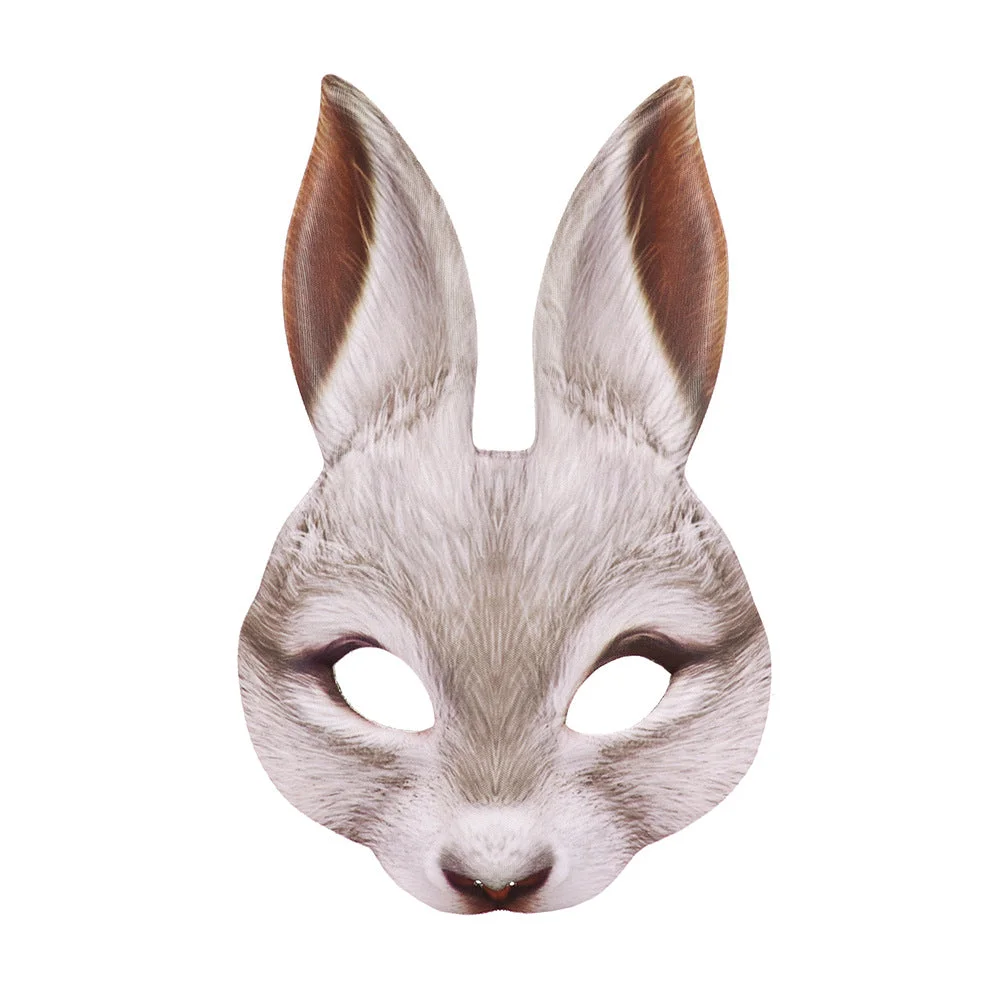 Bunny Half Face Mask Costume Accessory For Easter Halloween Party-elleschic