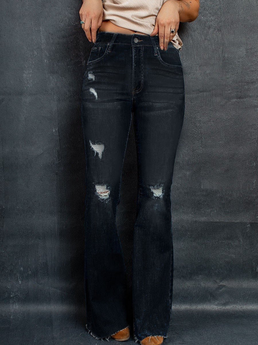 Women Half Sleeve V-neck Solid Color Dress