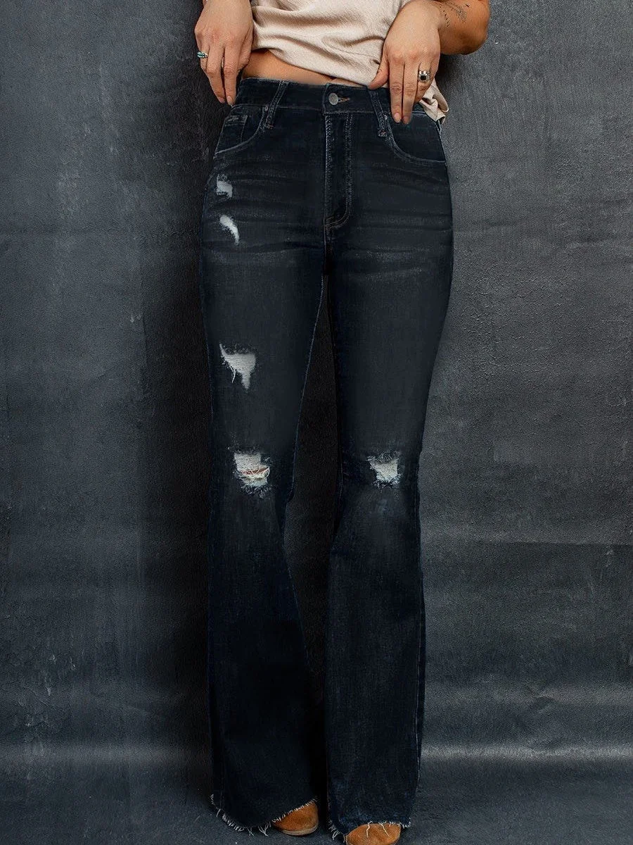 Women Half Sleeve V-neck Solid Color Dress