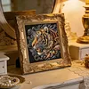 Golden Crystal Tiger Head Special Shaped 5D DIY Partial Drill Diamond Painting Kits for Adults Beginners Home Decor Diamonds Dots Gem Art Kits 11.81 X11.81inch