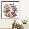 Chat Mignon Dans La Coupe-Peinture Diamant En Forme Spéciale-30 * 30CM