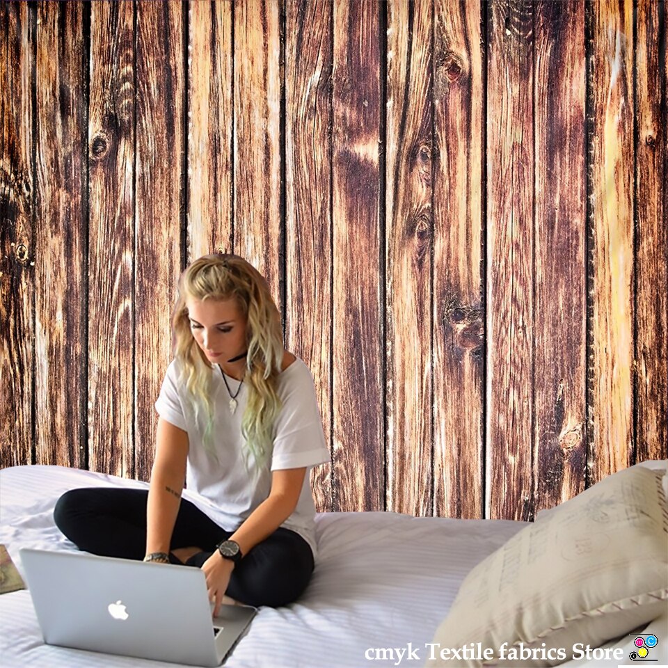 

Wall Tapestry - 3D Retro Vintage Wooden Board Trees-150*130cm, 501 Original