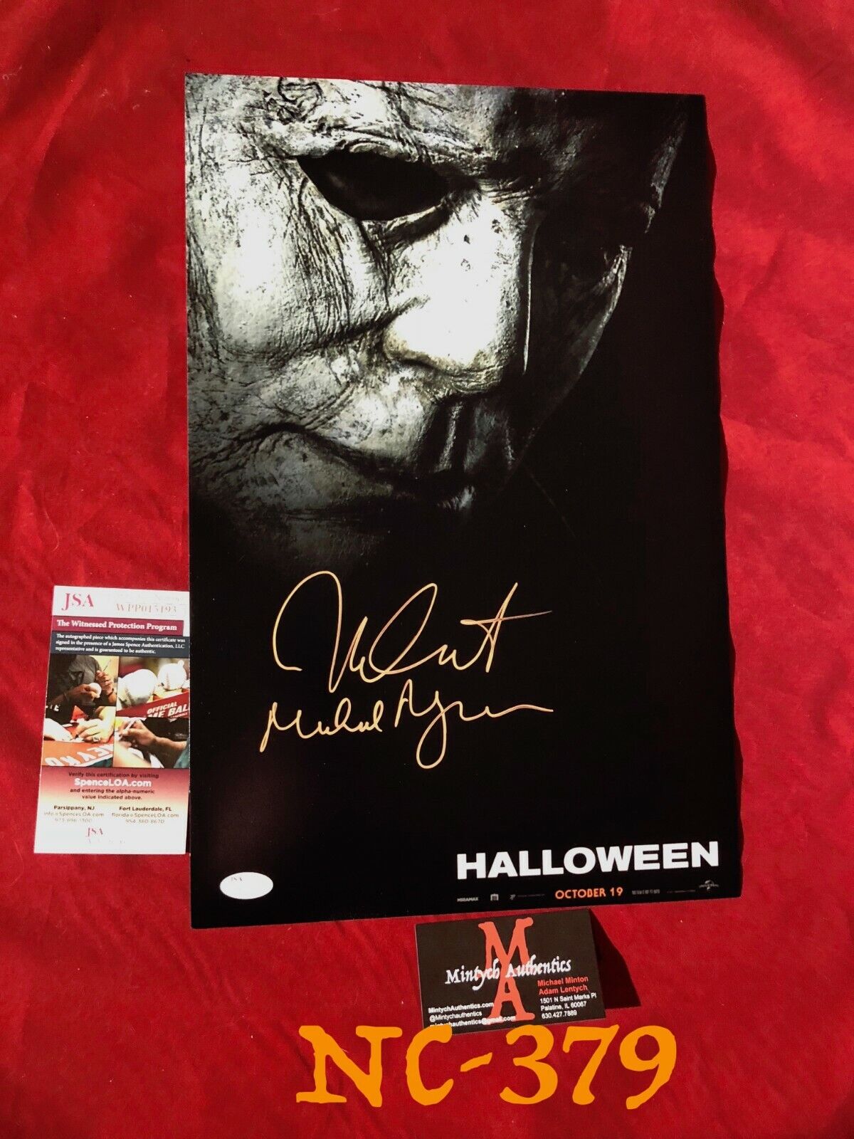 NICK CASTLE 2018 HALLOWEEN AUTO SIGNED 11x17 Photo Poster painting! JSA COA! MICHAEL MYERS!