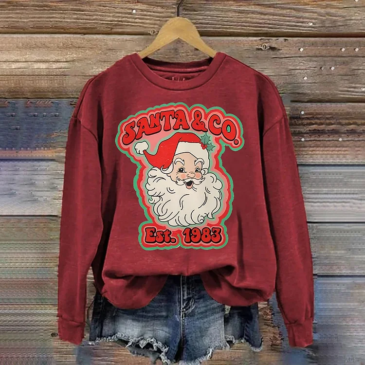 Simpfit Weihnachts-Weihnachtsmann, lustiger Kunstdruck, lässiges Sweatshirt
