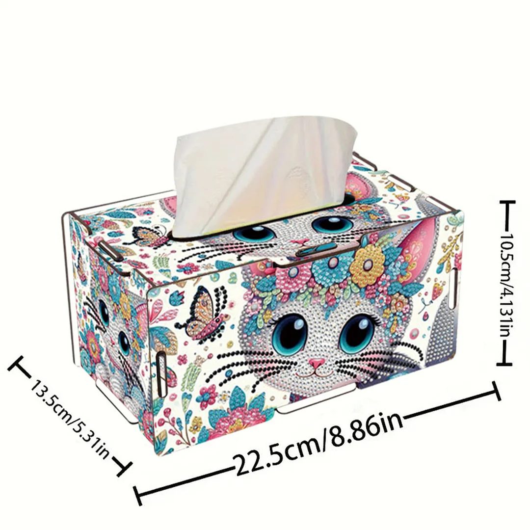 Wooden Diamond Painting Tissue Box for Home and Office Decoration(CZH001)