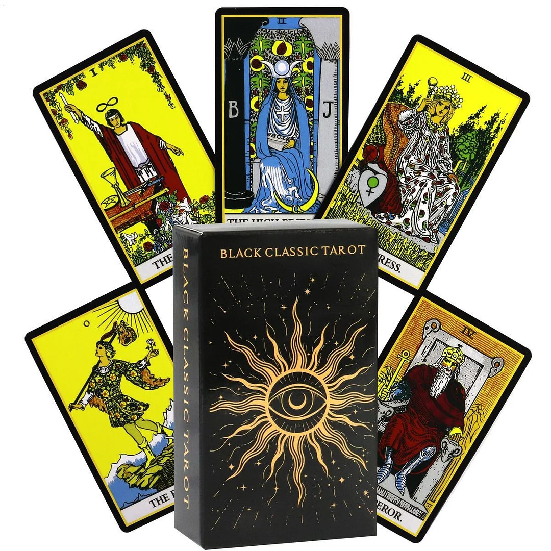 Black Classic Tarot with Case and Guide Booklet