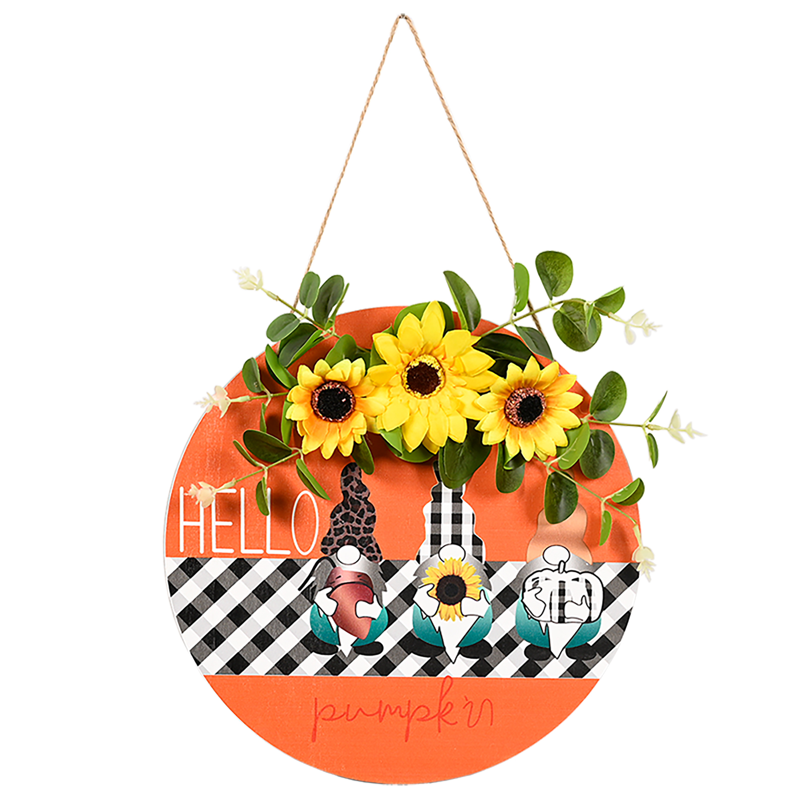 

Sunflower Rudolph wooden doorplate black and white lattice printing faceles, 501 Original