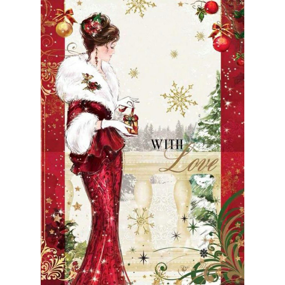 

30*40CM-Noble Lady on-Round Drill Diamond Painting, 501 Original