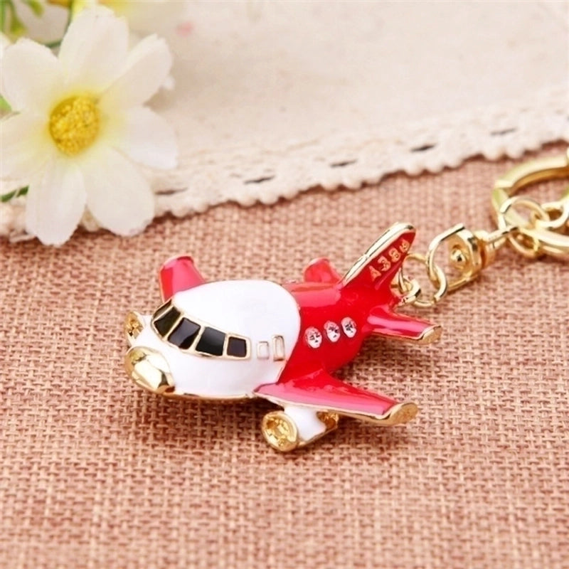 Cute Motorcycle Car Airplane Alloy Unisex Keychain4