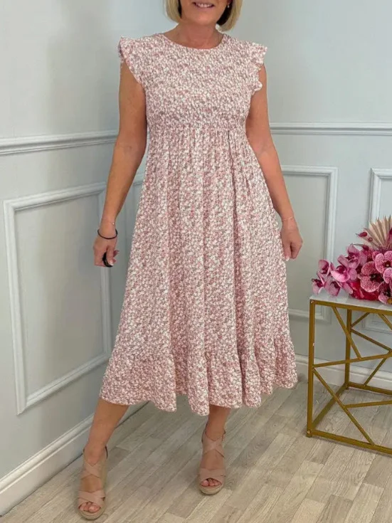 Athvotar Athvotar Summer Explosion Lady Print Floral Elegant Dress Holiday Dress