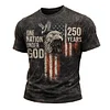 Cotton American Flag Eagle T-Shirt 250 Years One Nation Under God Patriotic Men's Graphic Tee by Inlyline