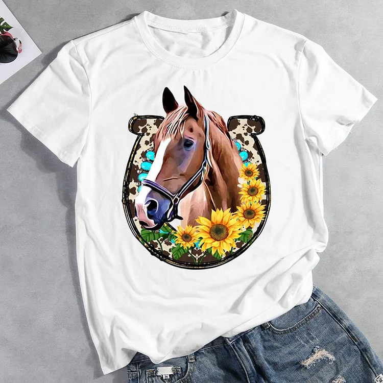 PSL - Horse Sunflower T-shirt Tee -012185