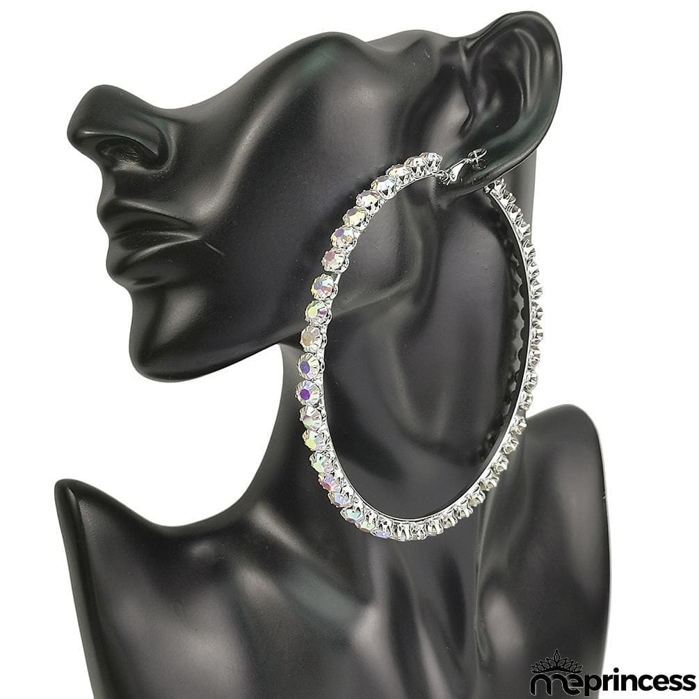 Acrylic Fancy Color Diamond Big Circle Diamond Earrings