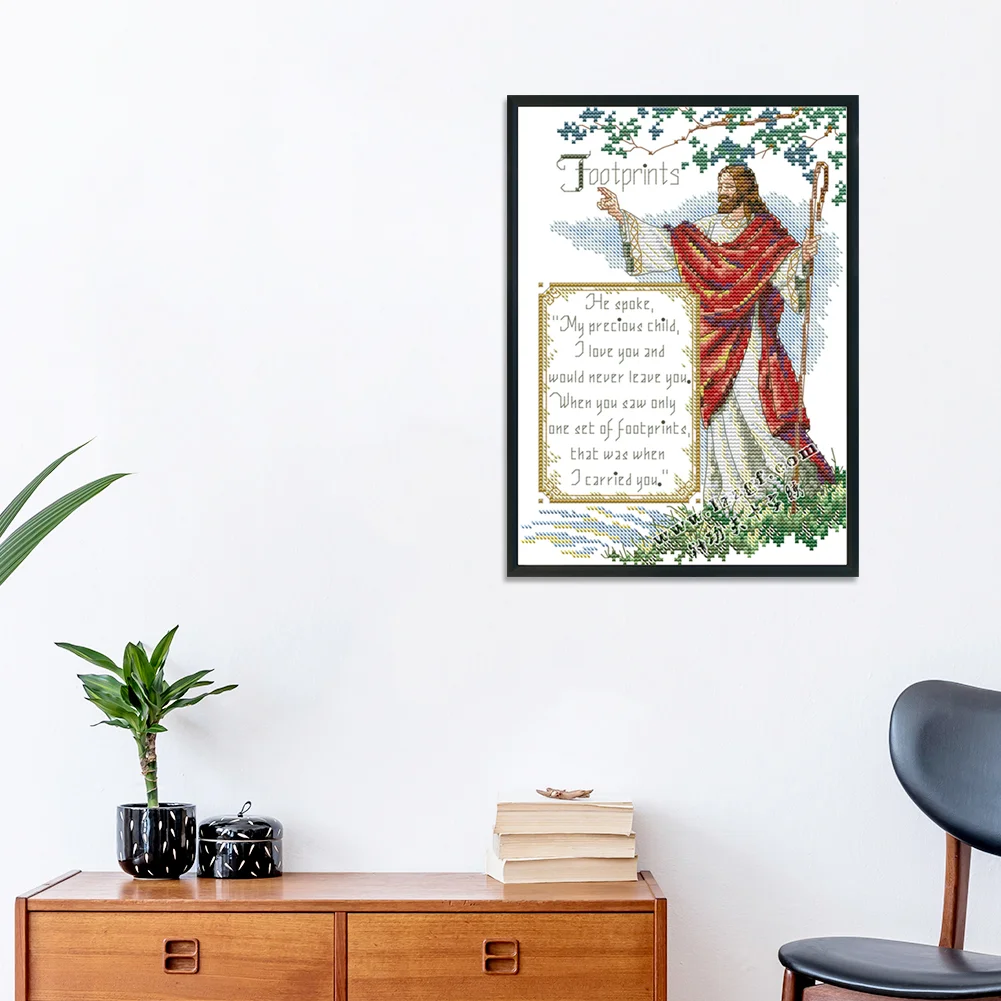14CT Stamped Cross Stitch - Jesus(Canvas|30*21CM)
