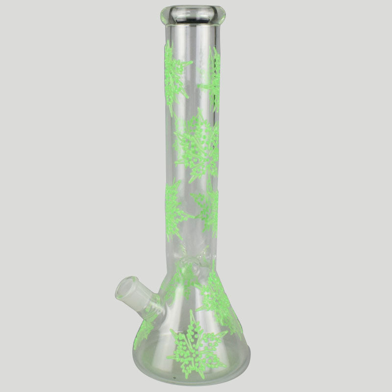 Growing Big Glass Beaker Bong Water Pipe with Green Color