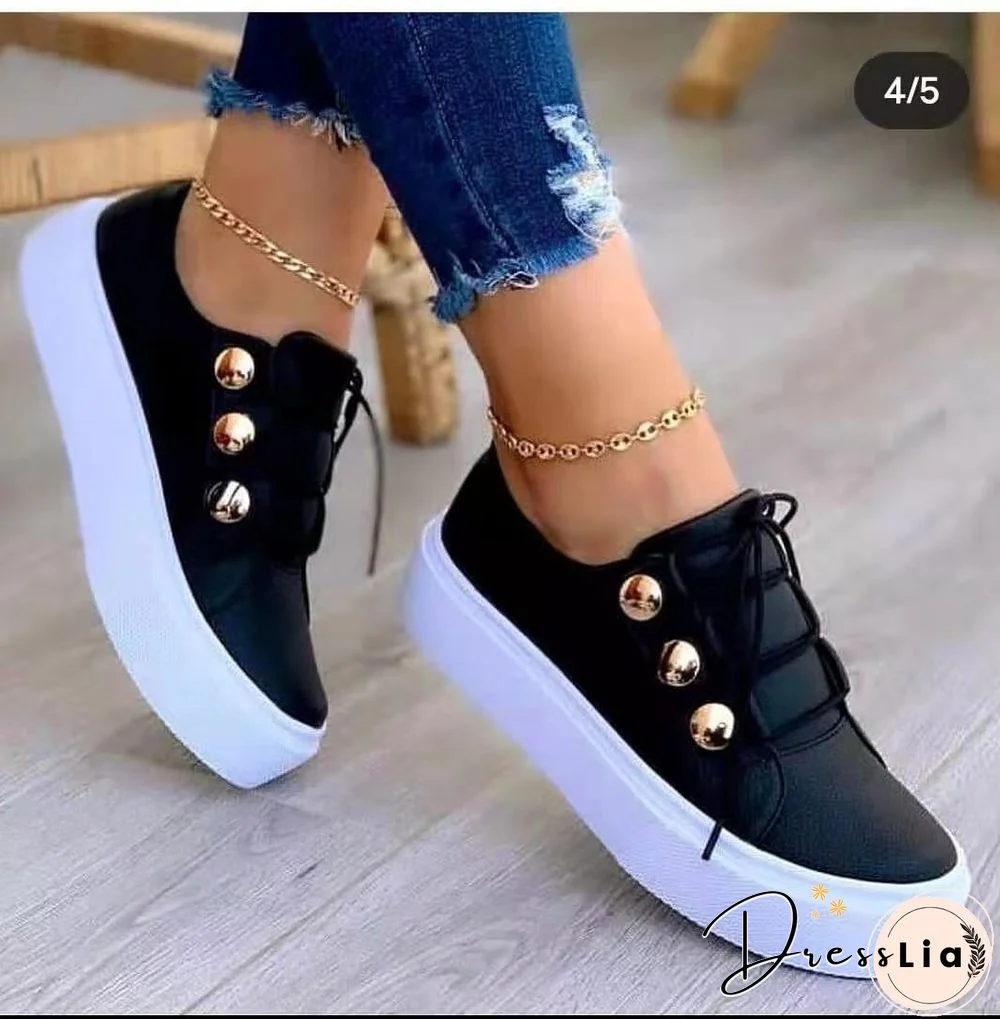 Shoes Women Sneakers White Round Head Platform Causal  Sports Student Cute Pink Girl Lolita Fashion Flats Spring