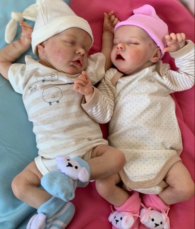 12'' Sweet Sleeping Dreams Reborn Twins Boy and Girl Jane and Kimberley Truly Baby, Birthday Gift 2023